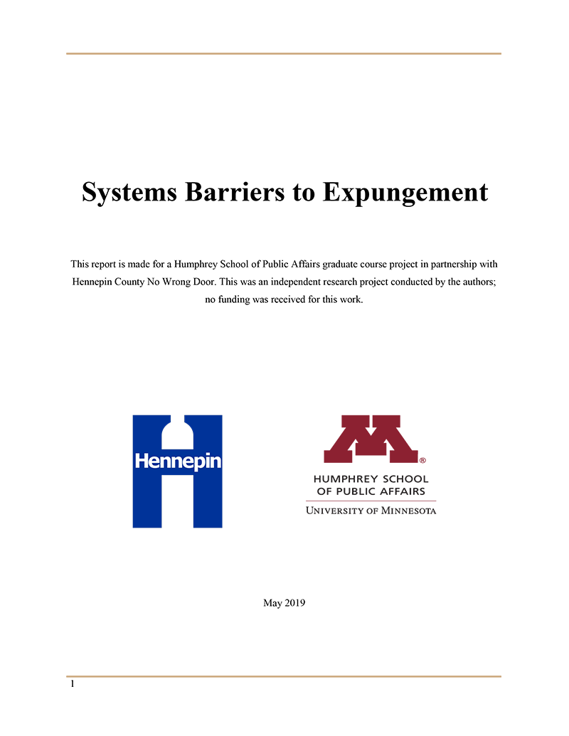 Systems Barriers to Expungement cover
