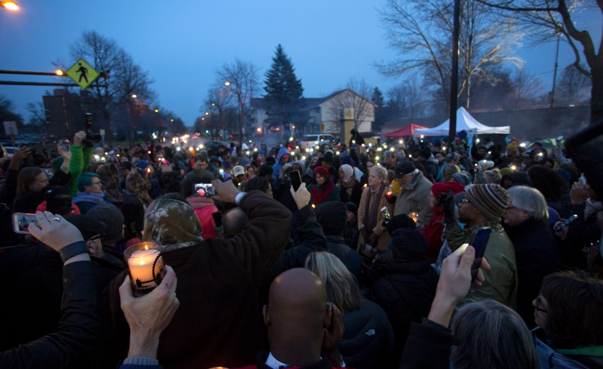 A candlelight vigil for Jamar Clark at the 4th police precinct in North Minneapolis, November 20, 2015