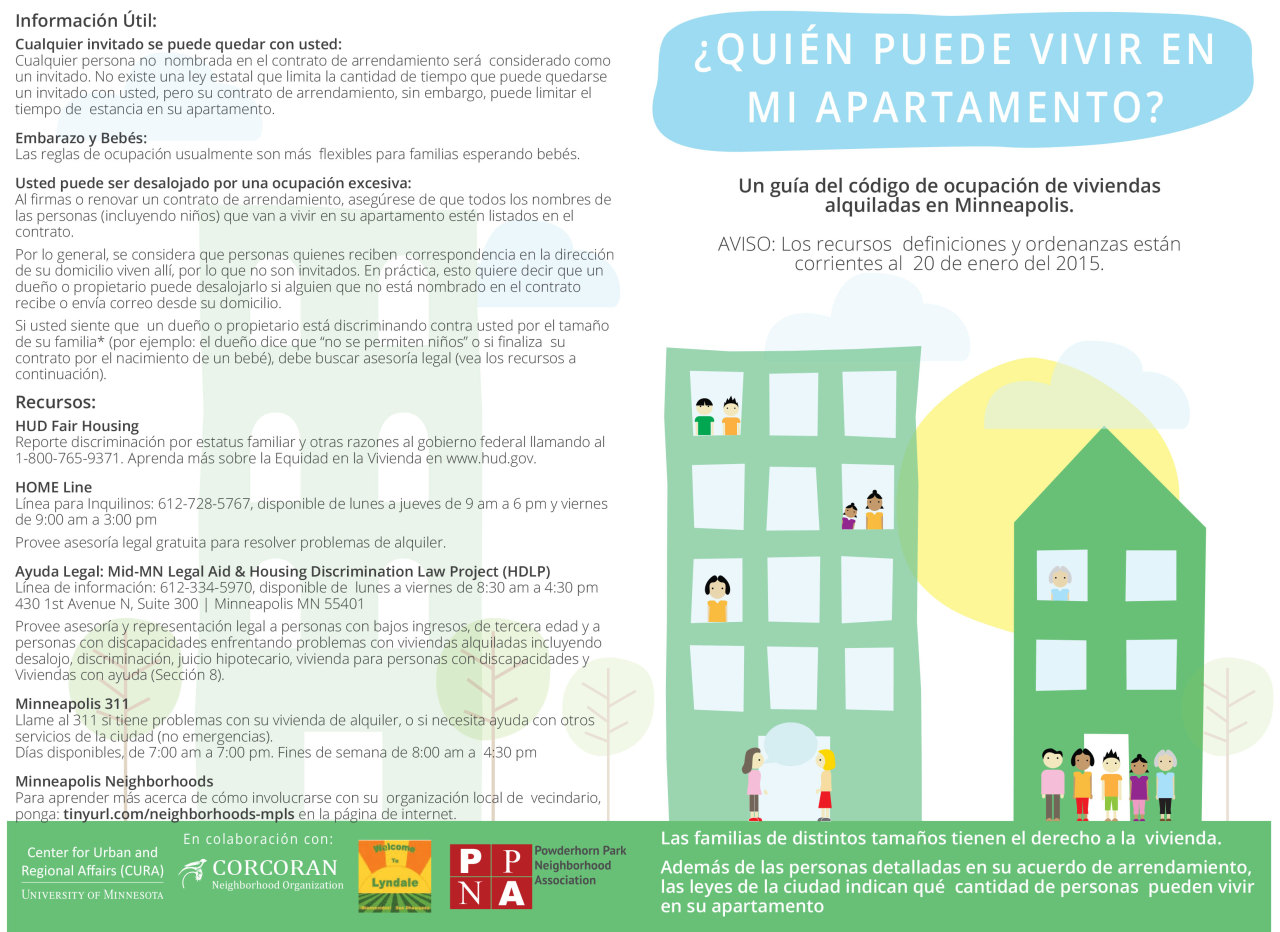 “Who Can Live in My Apartment?” Flyer, Spanish language 1