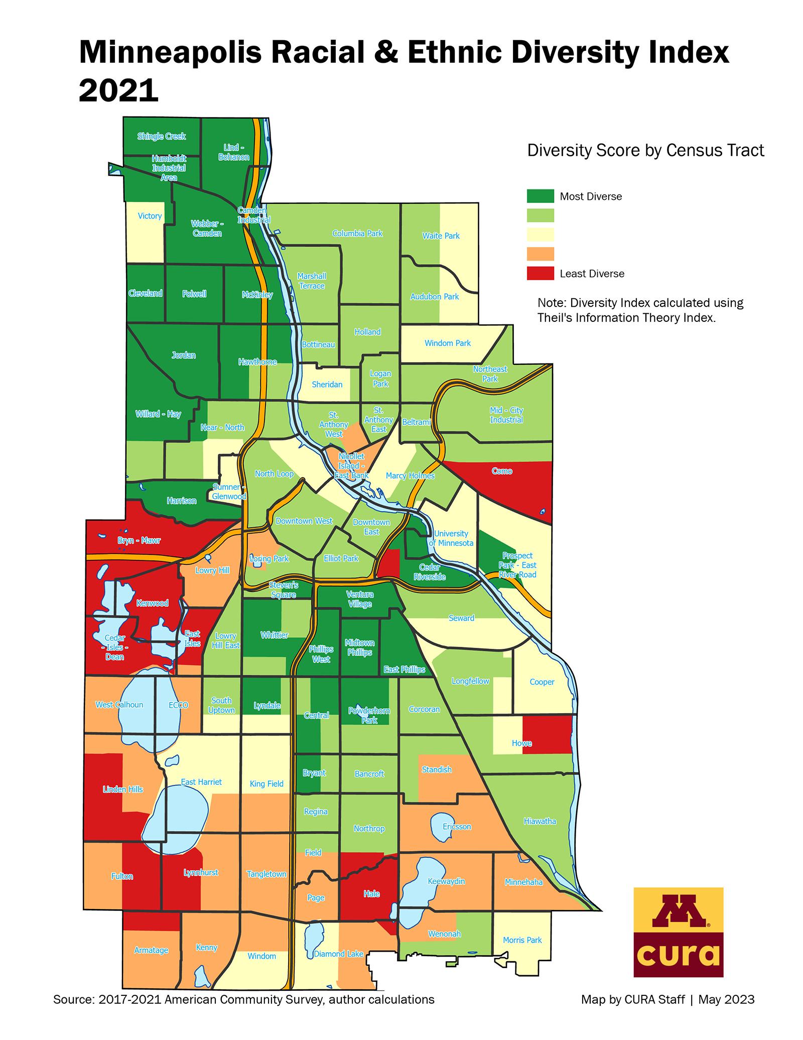 Minneapolis Racial & Ethnic Diversity Index 2021
