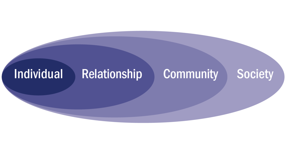 Figure 1: Diagram of the Socio-Ecological Model. Adapted from the Centers for Disease Control and Prevention “The Social-Ecological Model: A Framework for Prevention.