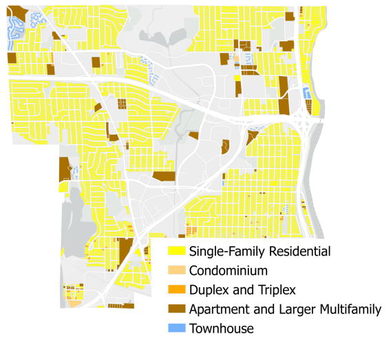 Figure 7. Map of Land Uses in Brooklyn Center