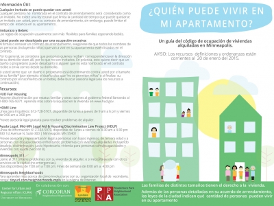 “Who Can Live in My Apartment?” Flyer, Spanish language 1