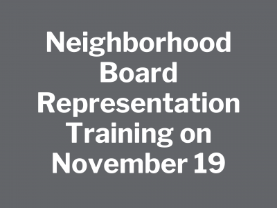 Neighborhood Board Representation Training on November 19